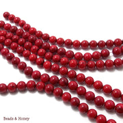 Red Bamboo Coral Round Smooth 6mm (Full Strand)