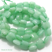 Dyed Jade Mint Green Square Puffed 12mm (Full Strand)