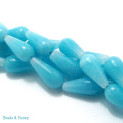 Ice Blue Dyed Jade Teardrop 5-10x22mm (9pcs)