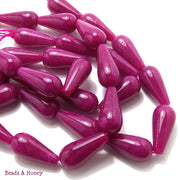 Magenta Dyed Jade Teardrop 5-10x22mm (9pcs)