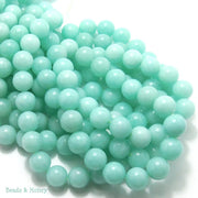 Dyed Jade Mint Green Round Smooth 12mm (Full Strand)