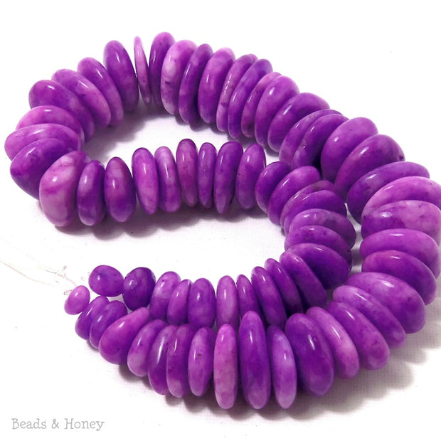 Dyed Jade Purple Thin Rondelle Graduated 8-24mm (Full Strand) 