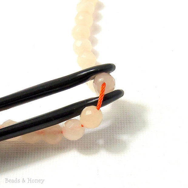 Dyed Jade Bead Peach Round Faceted 6mm (16 Inch Strand)