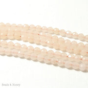 Dyed Jade Bead Peach Round Faceted 6mm (16 Inch Strand)