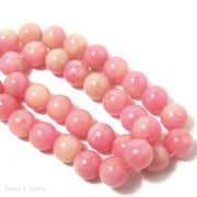 Pink Candy Jade Round Smooth 10mm (Full Strand)