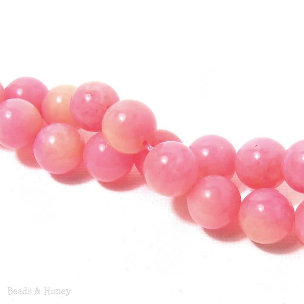 Pink Candy Jade Round Smooth 10mm (Full Strand)