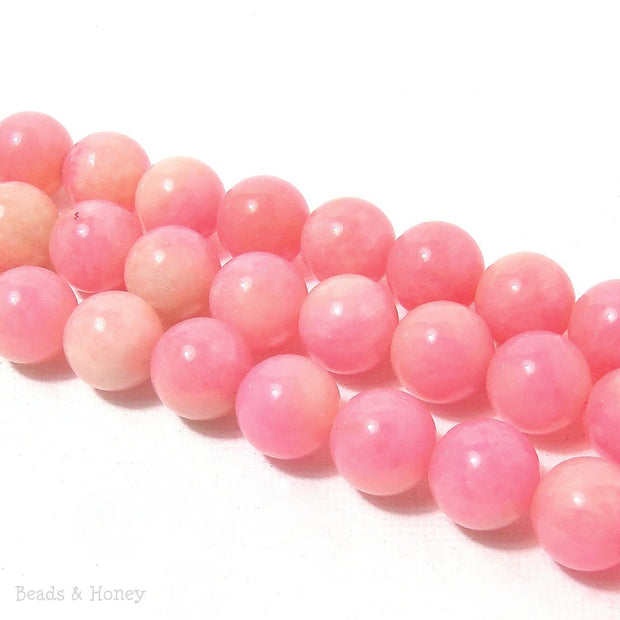 Pink Candy Jade Round Smooth 10mm (Full Strand)