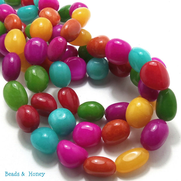 Rainbow Dyed Jade Nugget Smooth 14x18mm (Full Strand)