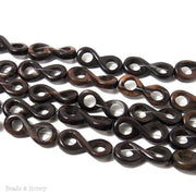 Ebony Wood Infinity Bead Thin Profile 28x12mm (6pcs)