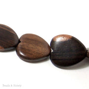 Ebony Wood Heart Focal Bead 23x24mm (4pcs)