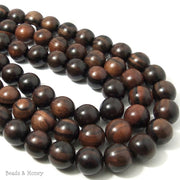 Ebony Wood Bead Medium to Dark Brown Round 18mm (16 Inch Strand)