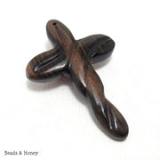 Ebony Wood Cross Focal Pendant (1pc)