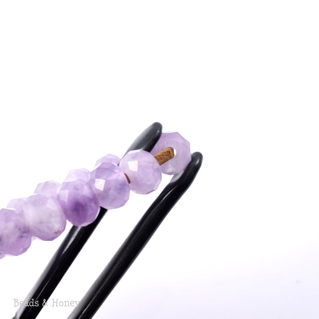 Dakota Stones Lavender Amethyst Large Hole Bead Diamond Cut Faceted Rondelle 8mm (8-Inch Strand)