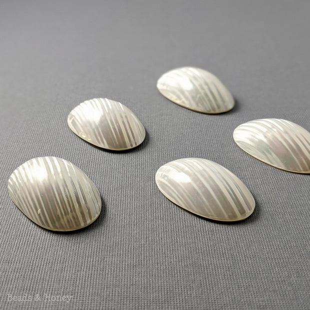 Silver Mouth Shell Cabochon Small 40x25mm (1pc)