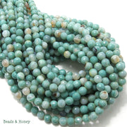 Sea Green Fired Agate Round Faceted 6mm (Full Strand)