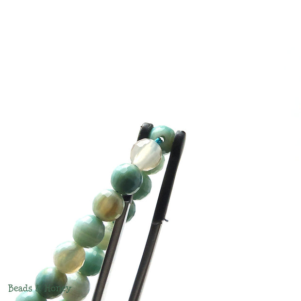 Sea Green Fired Agate Round Faceted 6mm (Full Strand)