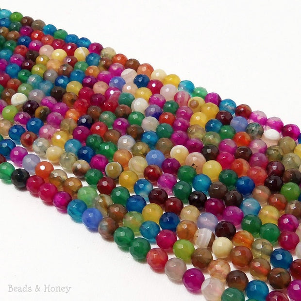 Rainbow Fired Agate Round Faceted 6mm (Full Strand)