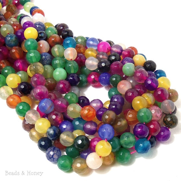 Rainbow Fired Agate Round Faceted 8mm (Full Strand)