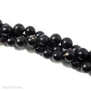 Fired Agate Bead Black/Cream Crackle Pattern Round 10mm (15.5 Inch Strand)  