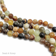 Matte Flower Jade Round Beads 8mm (15.5-Inch Strand)