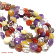 Mixed Gemstone Coin Faceted 10mm Grade A (Half Strand)
