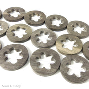 Graywood Flat Coin with Flower Cut Out (5pcs)