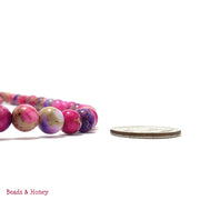 Impression Stone Hot Pink and Purple Round Smooth 6mm (Full Strand)