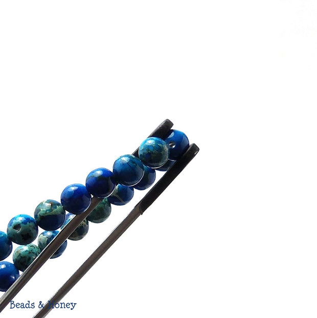 Impression Stone Round Blue 6mm (Full Strand)