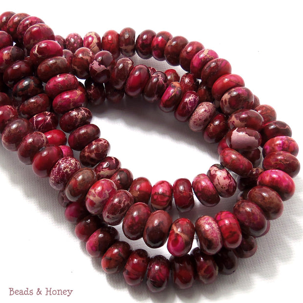 Impression Stone Dark Red Rondelle 10mm (Full Strand)