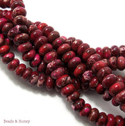 Impression Stone Dark Red Rondelle 10mm (Full Strand)