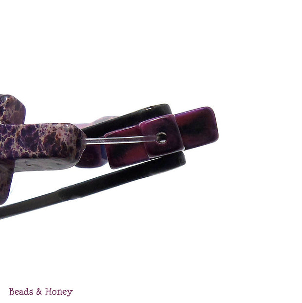 Impression Stone Purple Cross Focal Bead 15x20mm (10pcs)