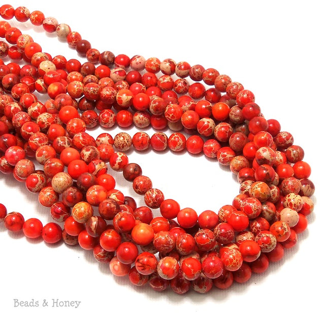 Impression Stone Orange Round 6mm (Full Strand) – Beads and Honey
