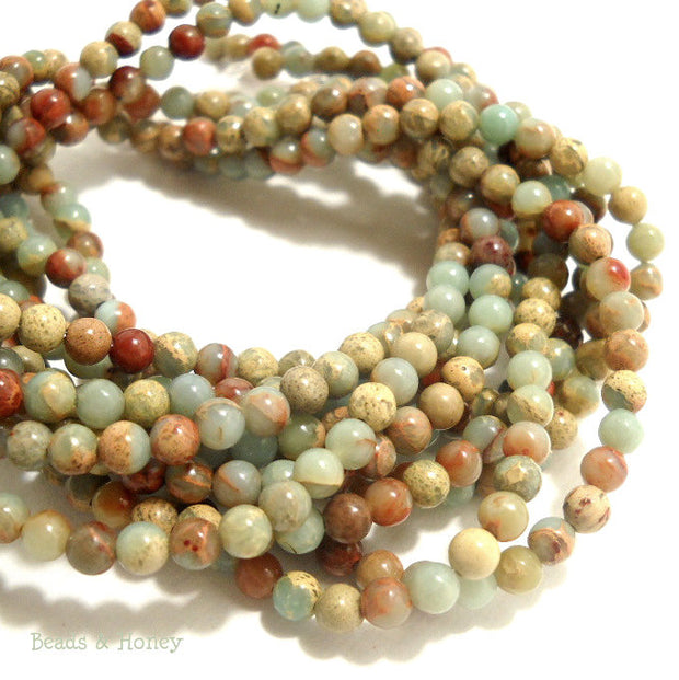 Impression Stone/Aqua Terra Jasper Round 4mm (16 Inch Strand)