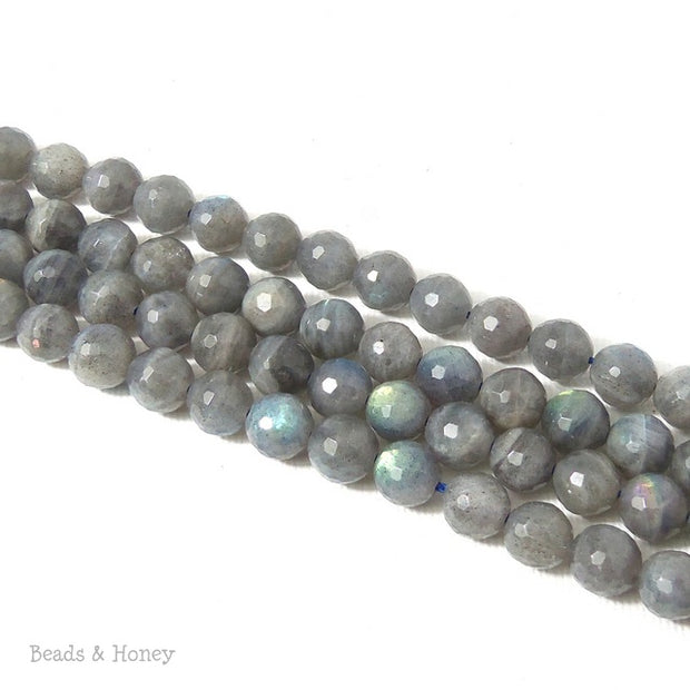 Labradorite with Blue Flash High Quality Round Faceted 8mm (16 Inch Strand) 