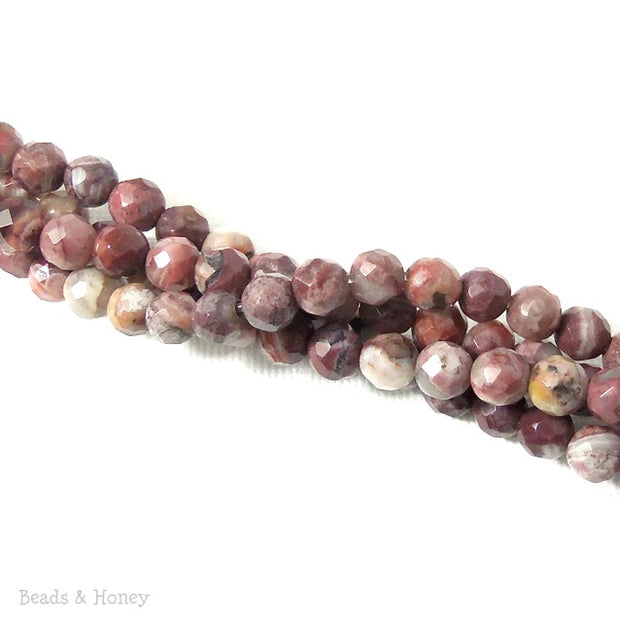 Lace Agate Gemstone Bead Round Faceted 6mm (15.5 Inch Strand) 