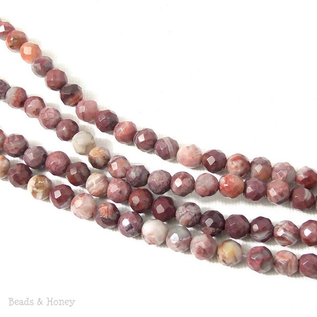 Lace Agate Gemstone Bead Round Faceted 6mm (15.5 Inch Strand) 