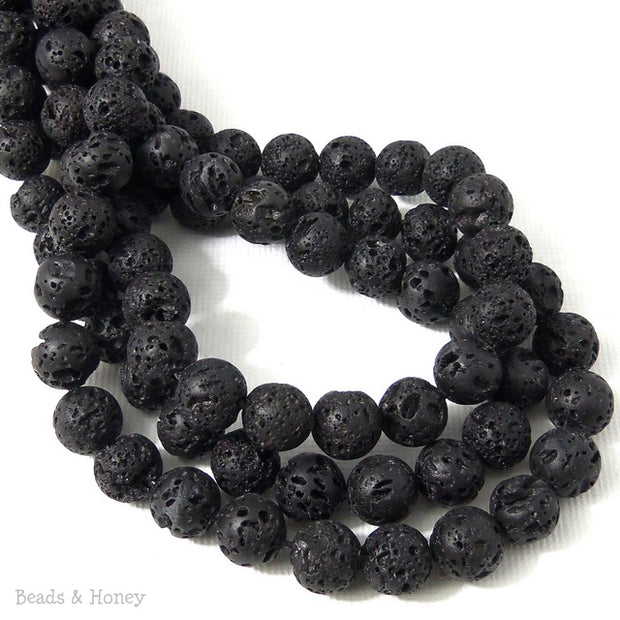 Lava Rock Stone Bead Round 8mm (15.5 Inch Strand) 