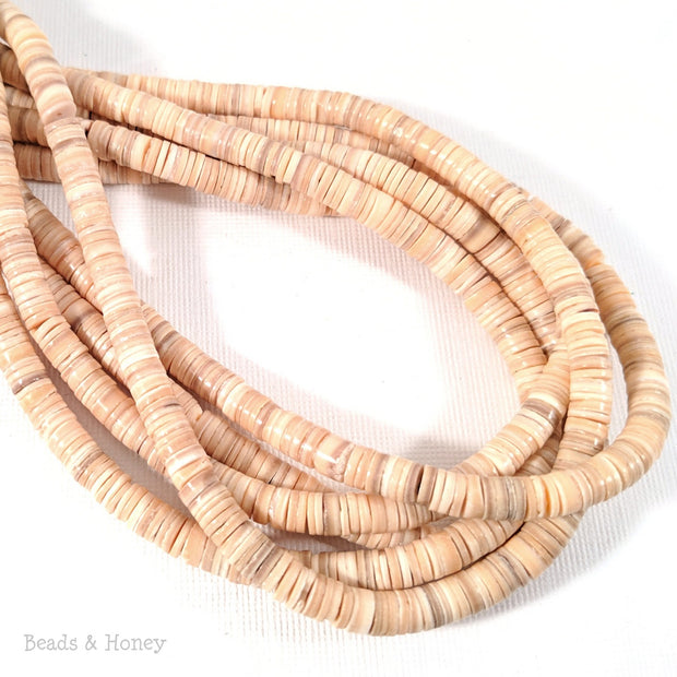 Melo Shell Heishi Beads 4-5mm (16-Inch or 24-Inch Strand)