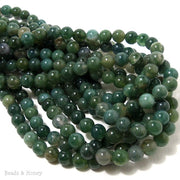 Moss Agate Round Smooth 8mm (Full Strand)