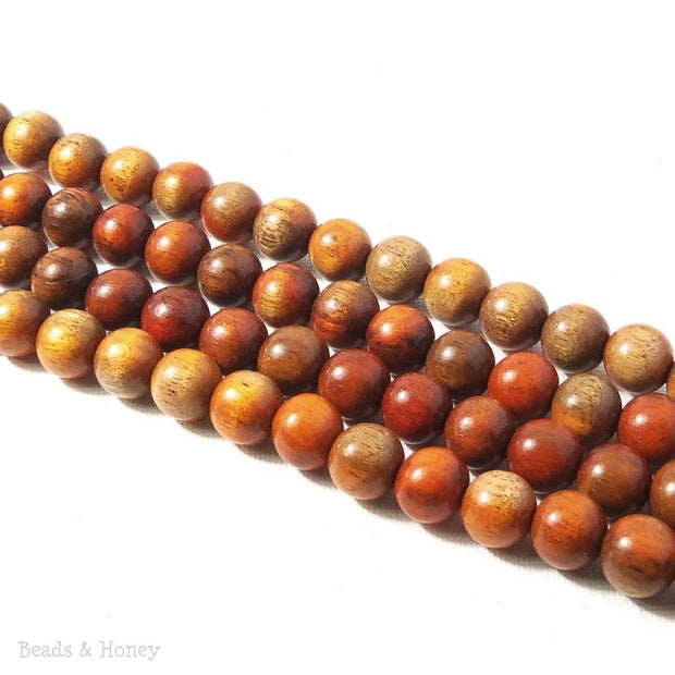 Narra Wood Multicolored Round 10mm (16 Inch Strand)