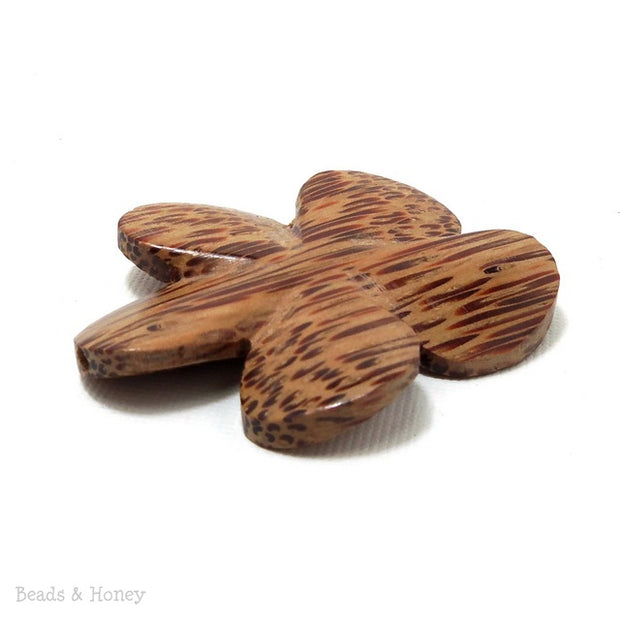 Palmwood Carved Flower Focal Bead 45-50mm (2pcs) 