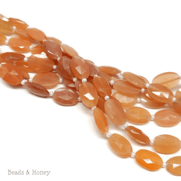 Peach Moonstone Oval Faceted 11x7mm (7-Inch Strand)