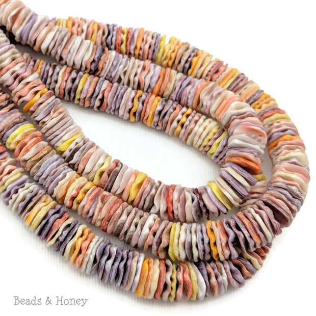 Pecten Shell Bead Multicolored Heishi 10mm (16 Inch Strand)