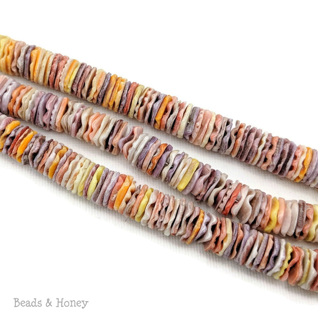 Pecten Shell Bead Multicolored Heishi 10mm (16 Inch Strand)