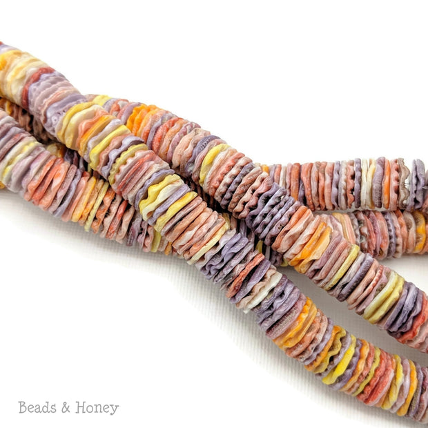 Pecten Shell Bead Multicolored Heishi 12mm (16-Inch Strand)