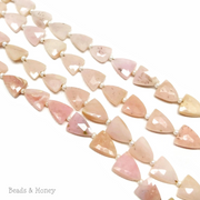 Peruvian Pink Opal Triangle Faceted 9x7mm (7-Inch Strand)