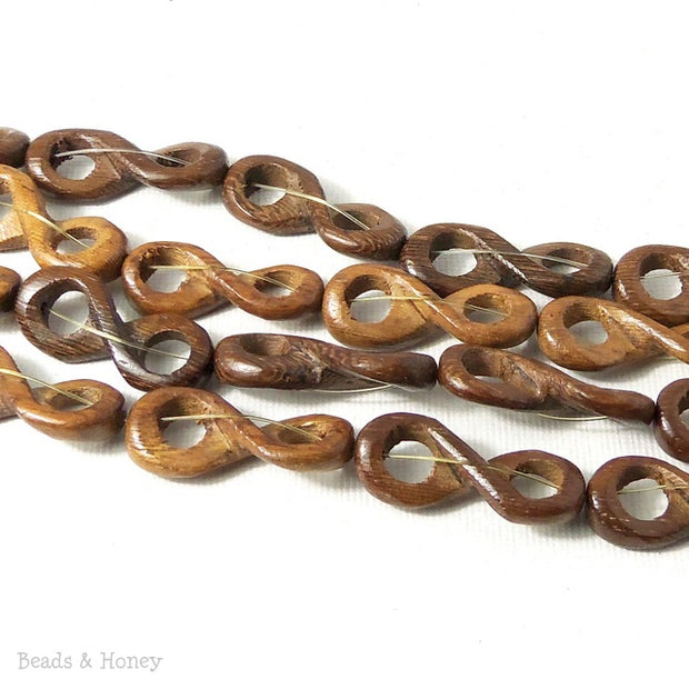 Robles Wood Bead Infinity Link 28x10mm (16 Inch Strand)  