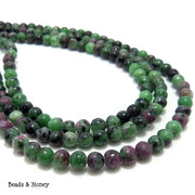 Ruby Zoisite Round Smooth 4mm (Full Strand)