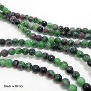 Ruby Zoisite Round Smooth 4mm (Full Strand)