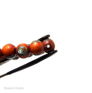 Sibucao Wood Bead with Abalone Shell Round 12mm (Half Strand)